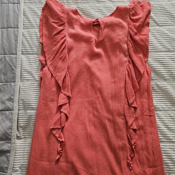 L Love Womens Coral Ruffle Sleeve Dress Size‎ M - Picture 5 of 7